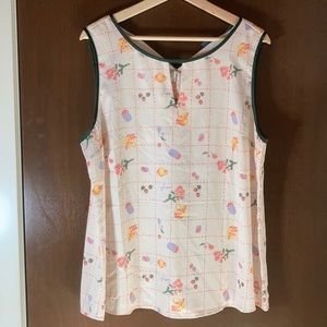 ModCloth Picnic-themed tank top with ribbon ties